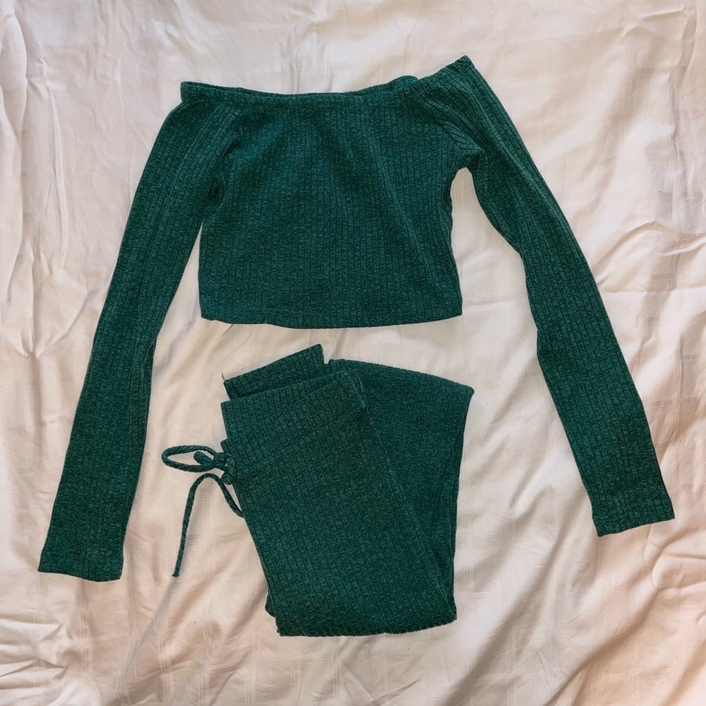 Emerald Ribbed Fashion Nova Set (XS/S)